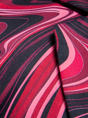 Men's Slim - Fit Geometric Print Blazer - Stylish Long Sleeve Jacket with Swirling Blue & White Pattern, Casual Polyester Suit for Fall/Winter - SHOWLU FASHION STORE