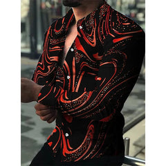 Men's Star Sky Printed Long Sleeve Shirt 2023 Fashion Design Luxury Long Sleeve Tops Men's Four Seasons Button Lapel Shirts - SHOWLU FASHION STORE