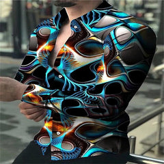 Men's Star Sky Printed Long Sleeve Shirt 2023 Fashion Design Luxury Long Sleeve Tops Men's Four Seasons Button Lapel Shirts - SHOWLU FASHION STORE