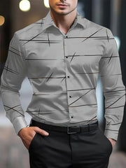Men's Stylish Long Sleeve Casual Lapel Shirts Casual tops breathable full sleeve shirt for men daily basic Business shirt - SHOWLU FASHION STORE