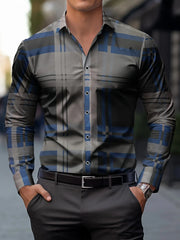 Men's Stylish Long Sleeve Casual Lapel Shirts Casual tops breathable full sleeve shirt for men daily basic Business shirt - SHOWLU FASHION STORE