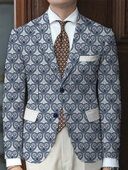 Men's Stylish Pink & Black Geometric Print Blazer - Casual Two - Button Jacket with Lapel Collar, Lightweight Polyester for Business or Social Events - SHOWLU FASHION STORE