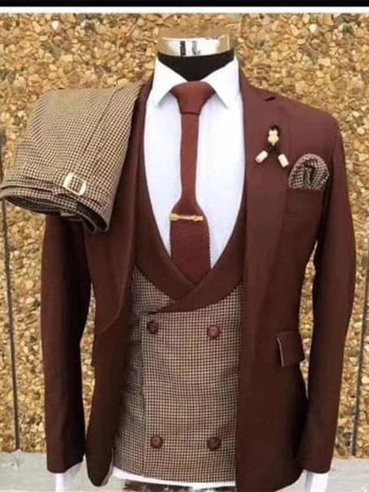 Men's Suits Blazer Tweno Tuxedo Wedding White Satin Single Breasted Three Piece Costume Hpmbre Jacket Pants Vest Slim Fit Custom - SHOWLU FASHION STORE