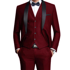 Men's Suits Blazer Tweno Tuxedo Wedding White Satin Single Breasted Three Piece Costume Hpmbre Jacket Pants Vest Slim Fit Custom - SHOWLU FASHION STORE