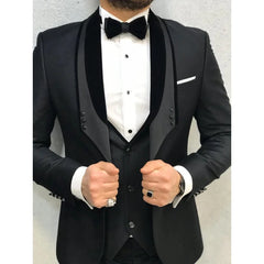 Men's Suits Blazer Tweno Tuxedo Wedding White Satin Single Breasted Three Piece Costume Hpmbre Jacket Pants Vest Slim Fit Custom - SHOWLU FASHION STORE