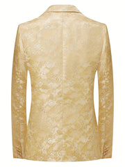 Men's Trendy Silvery Jacquard Blazer - Perfect for Parties, Casual Wear & Everyday Elegance, Spring/Fall Collection - SHOWLU FASHION STORE