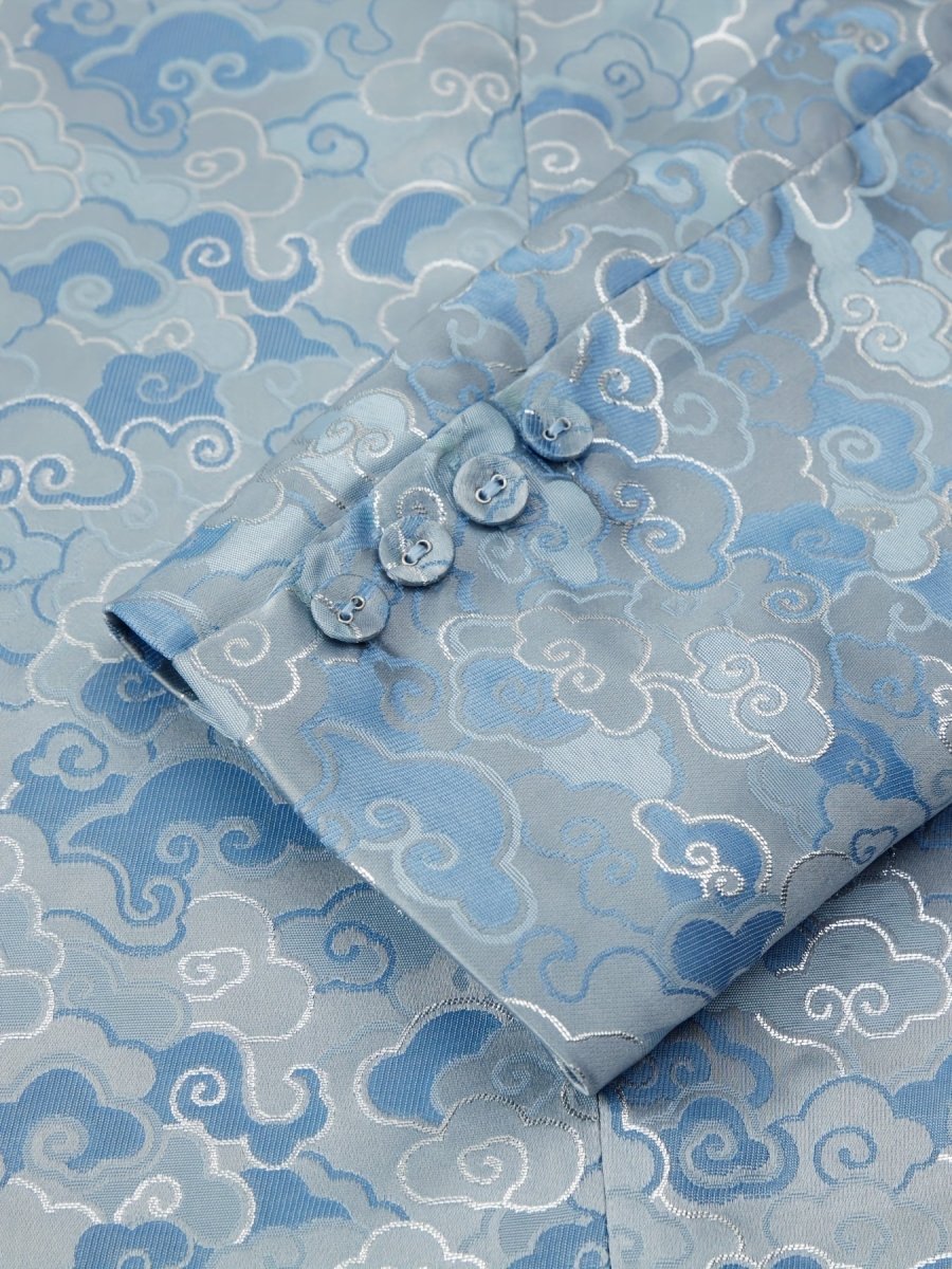 Men's Trendy Silvery Jacquard Blazer - Perfect for Parties, Casual Wear & Everyday Elegance, Spring/Fall Collection - SHOWLU FASHION STORE