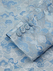 Men's Trendy Silvery Jacquard Blazer - Perfect for Parties, Casual Wear & Everyday Elegance, Spring/Fall Collection - SHOWLU FASHION STORE