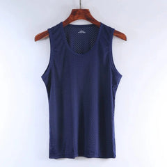 Mesh Hollow out Cool Slim Bottoming Shirt Summer Vest - SHOWLU FASHION STORE