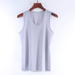 Mesh Hollow out Cool Slim Bottoming Shirt Summer Vest - SHOWLU FASHION STORE