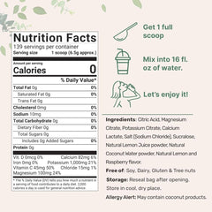 Micro Ingredients Hydration Electrolyte Powder, 2lbs (139 Servings), Keto & No Sugar - High Potassium (1000mg) with Lemon Raspberry Flavored - Made with Real Lemon Juice & Coconut Water - Non - GMO - SHOWLU FASHION STORE