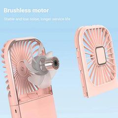 Mini Portable Outdoor Hand Fan Hanging Neck Fan USB Charging 3000mAh Battery Powered 180° Folding Wireless Table Air Cooling Fan - SHOWLU FASHION STORE