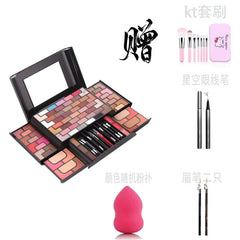 Missrose piano box matte eye shadow and blush palette with makeup brushes and sponge.
