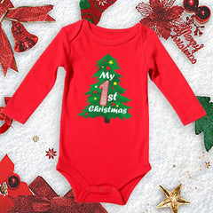 My First Christmas New Born Baby Bodysuits Clothes Ropa Toddler Girl Red Long Short Romper Jumpsuit Outfit Christmas Gifts - SHOWLU FASHION STORE