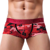 New Brand Male Panties Breathable Boxers Cotton Men Underwear U convex pouch Sexy Underpants Printed leaves Homewear Shorts - SHOWLU FASHION STORE