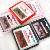 NEW false eyelashes fluffy russian lashes3d wholesale vendor color 25mm 5d mink eyelashes full strip lashes - SHOWLU FASHION STORE