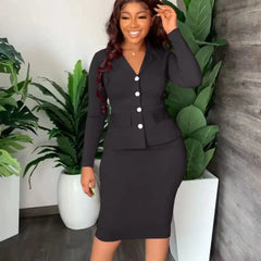 New In Two Piece Skirt Sets Women Outfits Office Lady Clothing Elegant Clothes Fall Winter OL 2 Piece Suits for Female - SHOWLU FASHION STORE