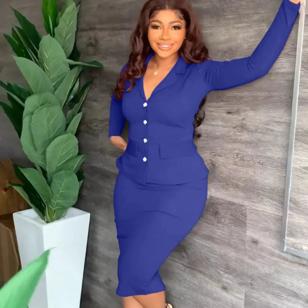 New In Two Piece Skirt Sets Women Outfits Office Lady Clothing Elegant Clothes Fall Winter OL 2 Piece Suits for Female - SHOWLU FASHION STORE