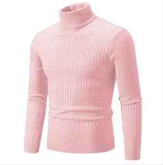 New Men's High Neck Sweater Solid Color Pullover Knitted Warm Casual Turtleneck Sweatwear Woolen Mens Winter Outdoor Tops - SHOWLU FASHION STORE
