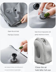 New Pattern Inflatable Travel Pillow Portable Chin Support Neck Pillow for Airplane Car Bus Train Office Nap Rest Support Pillow - SHOWLU FASHION STORE