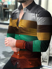 New Spring Autumn Social Men Shirts Turn - Down Collar Buttoned Casual Dots Print Long Sleeve Shirt Tops Streetwear Men's Clothes - SHOWLU FASHION STORE