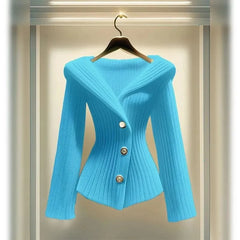 New Sweater In Autumn And Winter 2024 Luxury High Temperament Waist Bottoming Knitted Fashion Long - Sleeved Ladies Top - SHOWLU FASHION STORE