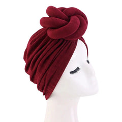 New Women Large 3D Flower Turban Hat Soft HeadScarf Beanie Wedding Party Headwear Turbante Mujer Bandanas Headcover Chemo Cap - SHOWLU FASHION STORE