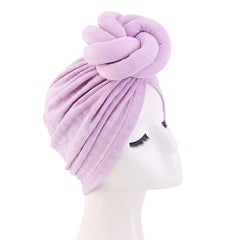New Women Large 3D Flower Turban Hat Soft HeadScarf Beanie Wedding Party Headwear Turbante Mujer Bandanas Headcover Chemo Cap - SHOWLU FASHION STORE