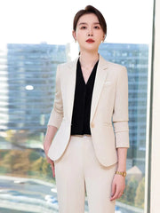 Novelty Wine Red Formal Women Business Suits with Skirt and Jackets Coat Ladies Office Professional Blazers Spring OL Styles - SHOWLU FASHION STORE