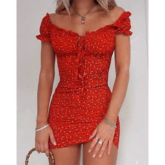 One Word Neck High Waist Sexy Tube Top Dress Sexy Tube Top Women's Dress - SHOWLU FASHION STORE