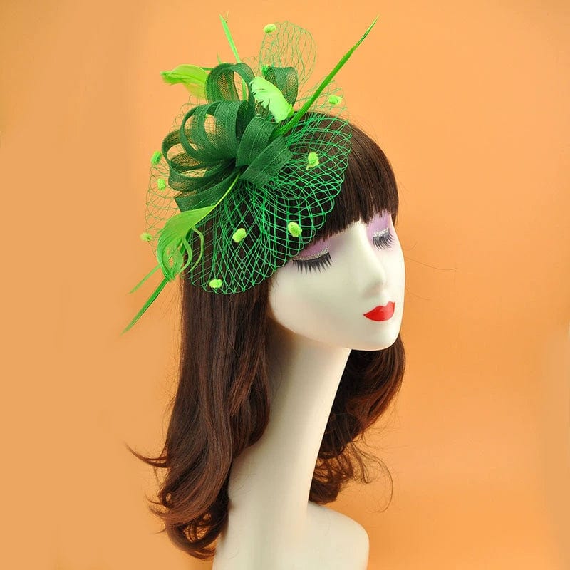 Ornament Vintage Feather Veil Royal Blue Billycock - SHOWLU FASHION STORE