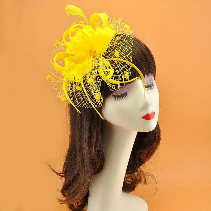 Ornament Vintage Feather Veil Royal Blue Billycock - SHOWLU FASHION STORE