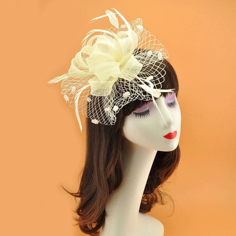 Ornament Vintage Feather Veil Royal Blue Billycock - SHOWLU FASHION STORE