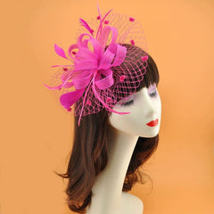 Ornament Vintage Feather Veil Royal Blue Billycock - SHOWLU FASHION STORE