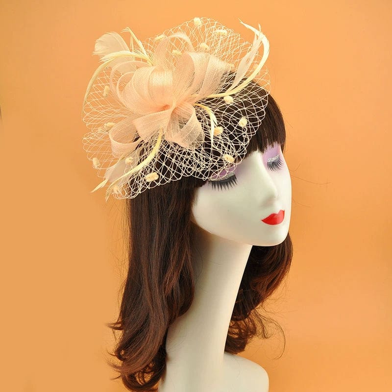 Ornament Vintage Feather Veil Royal Blue Billycock - SHOWLU FASHION STORE