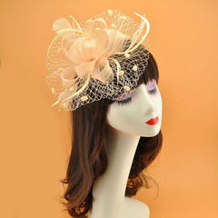 Ornament Vintage Feather Veil Royal Blue Billycock - SHOWLU FASHION STORE