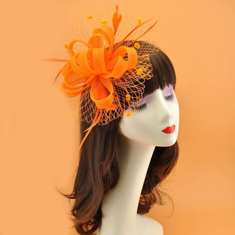 Ornament Vintage Feather Veil Royal Blue Billycock - SHOWLU FASHION STORE