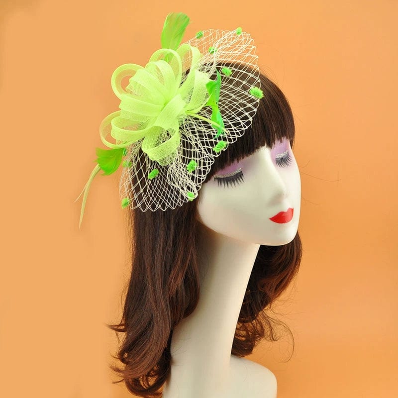 Ornament Vintage Feather Veil Royal Blue Billycock - SHOWLU FASHION STORE