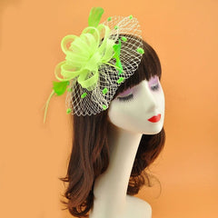 Ornament Vintage Feather Veil Royal Blue Billycock - SHOWLU FASHION STORE