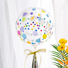 Panparty Birthday Bounce Ball Printed Ball Font Cartoon Transparent Ball Party Balloon Birthday Party Hundred Days Young Adult Heart - SHOWLU FASHION STORE