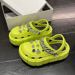 Platform Slippers Summer Women's Sandals 6cm Wedges Ladies Outdoor Clogs Thick Street Beach Slides Girls Flip Flops Garden Shoes - SHOWLU FASHION STORE