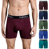 POKARLA 5pcs Men’s Cotton Boxer Shorts Open Fly U Pouch Soft Breathable Male Underwear Tagless Sexy Underpants Elastic Panties - SHOWLU FASHION STORE