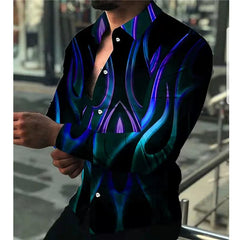 Printed Long Sleeve Slim Fit Men's Shirt Print Long Sleeves Slim Fit Men's Shirt - SHOWLU FASHION STORE