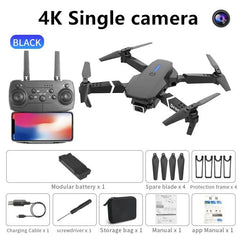 Professional Drone E88 4k wide - angle HD camera WiFi fpv height Hold Foldable RC quadrotor helicopter Camera - free children's toys - SHOWLU FASHION STORE