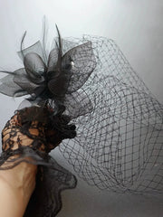 Republic of China Cheongsam Retro Black Billycock Catwalk Veil - SHOWLU FASHION STORE