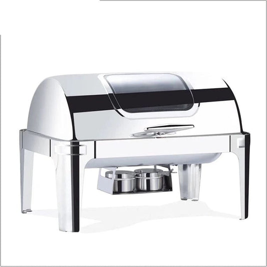 Restaurant Supplies Chafing Dish Food Warmer 9.0L Silver and Gold Stainless Steel Catering Buffet Rectangular Chafing Dish - SHOWLU FASHION STORE