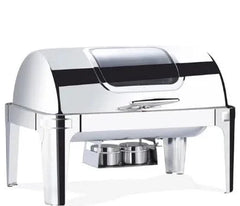 Restaurant Supplies Chafing Dish Food Warmer 9.0L Silver and Gold Stainless Steel Catering Buffet Rectangular Chafing Dish - SHOWLU FASHION STORE
