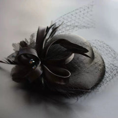 Retro Party Gathering Billycock Headdress Elegant Veil - SHOWLU FASHION STORE