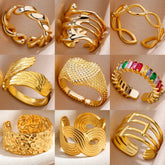 Ring for Women Stainless Steel Angel Feather Gold Color Rings Female Vintage Jewelry Finger Accessories Free Shipping Anillos - SHOWLU FASHION STORE