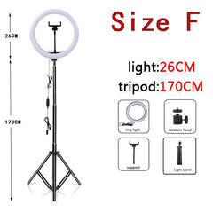 Ring Light with Stand Selfie Ringlight for Phone Led Right Light with Tripod Bering - light Lighting Round Ring Lamp for Shooting - SHOWLU FASHION STORE